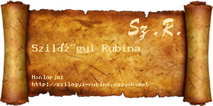 Szilágyi Rubina névjegykártya